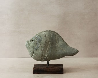 Sculpture de poisson en pierre - Zimbabwe - 31,3