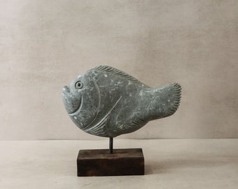 Stone Fish Sculpture - Zimbabwe - 30.9