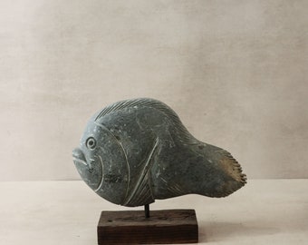 Stone Fish Sculpture - Zimbabwe - 31.1