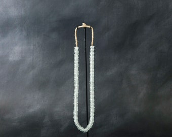 Ghana Glass Beads Necklace, Light blue - 83.5