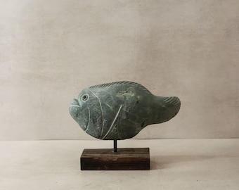 Stone Fish Sculpture - Zimbabwe - 30.3