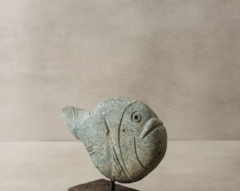 Stone Fish Sculpture - Zimbabwe - 30.2