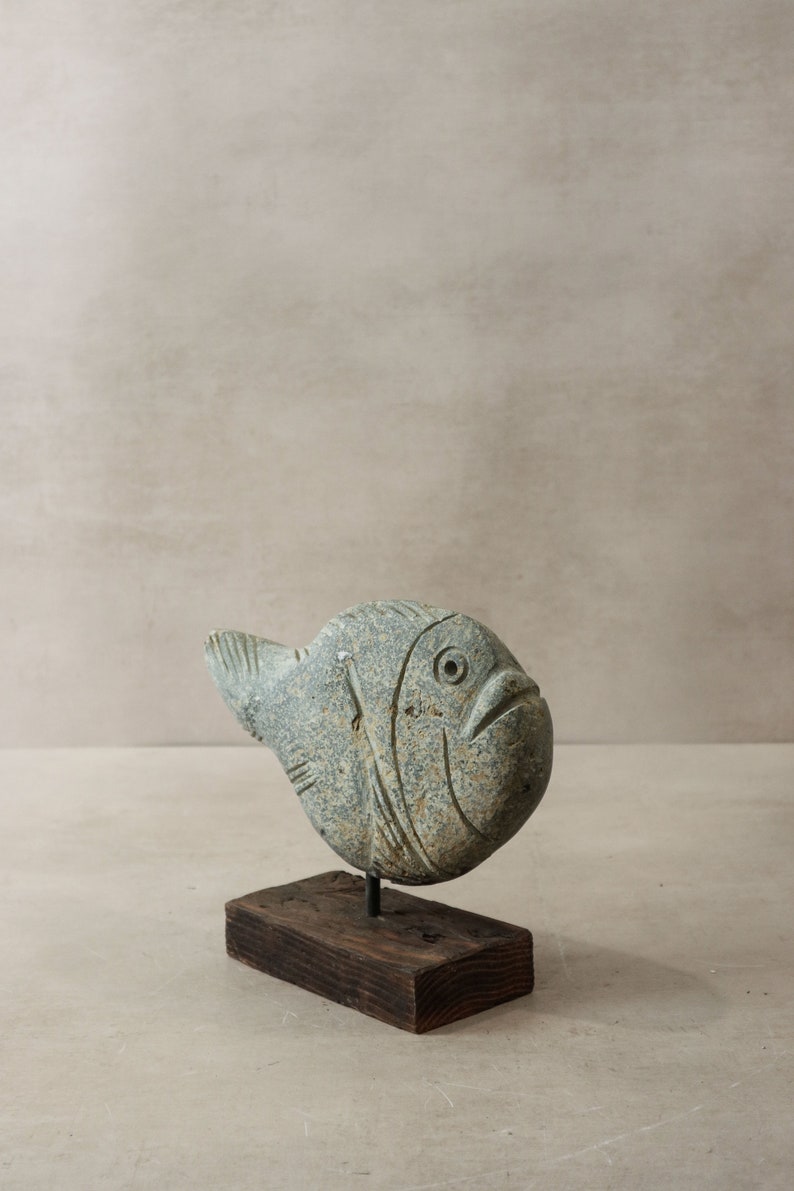 Stone Fish Sculpture - Zimbabwe - 30.2