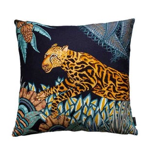 Ardmore - Cheetah Kings Forest Tanzanite Cotton Cushion Cover