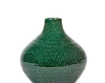 Vase vert foncé émaillé