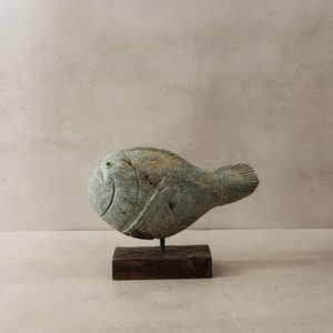 Stone Fish Sculpture - Zimbabwe - 30.2