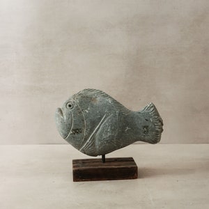 Stone Fish Sculpture - Zimbabwe - 30.1