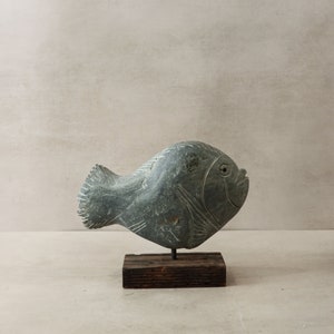 Stone Fish Sculpture - Zimbabwe - 30.1