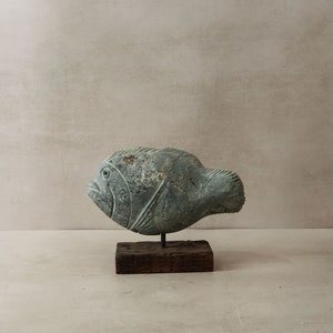 Stone Fish Sculpture - Zimbabwe - 31.5