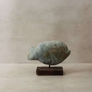 Stone Fish Sculpture - Zimbabwe - 31.5