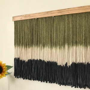 Fiber Art Macrame Wall Hanging, Minimalist and Abstract Unique Decor, Natural Wide Tapestry, Textile Wall Art, soft yarn wall hanging