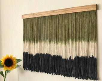 Fiber Art Macrame Wall Hanging, Minimalist and Abstract Unique Decor, Natural Wide Tapestry, Textile Wall Art, soft yarn wall hanging