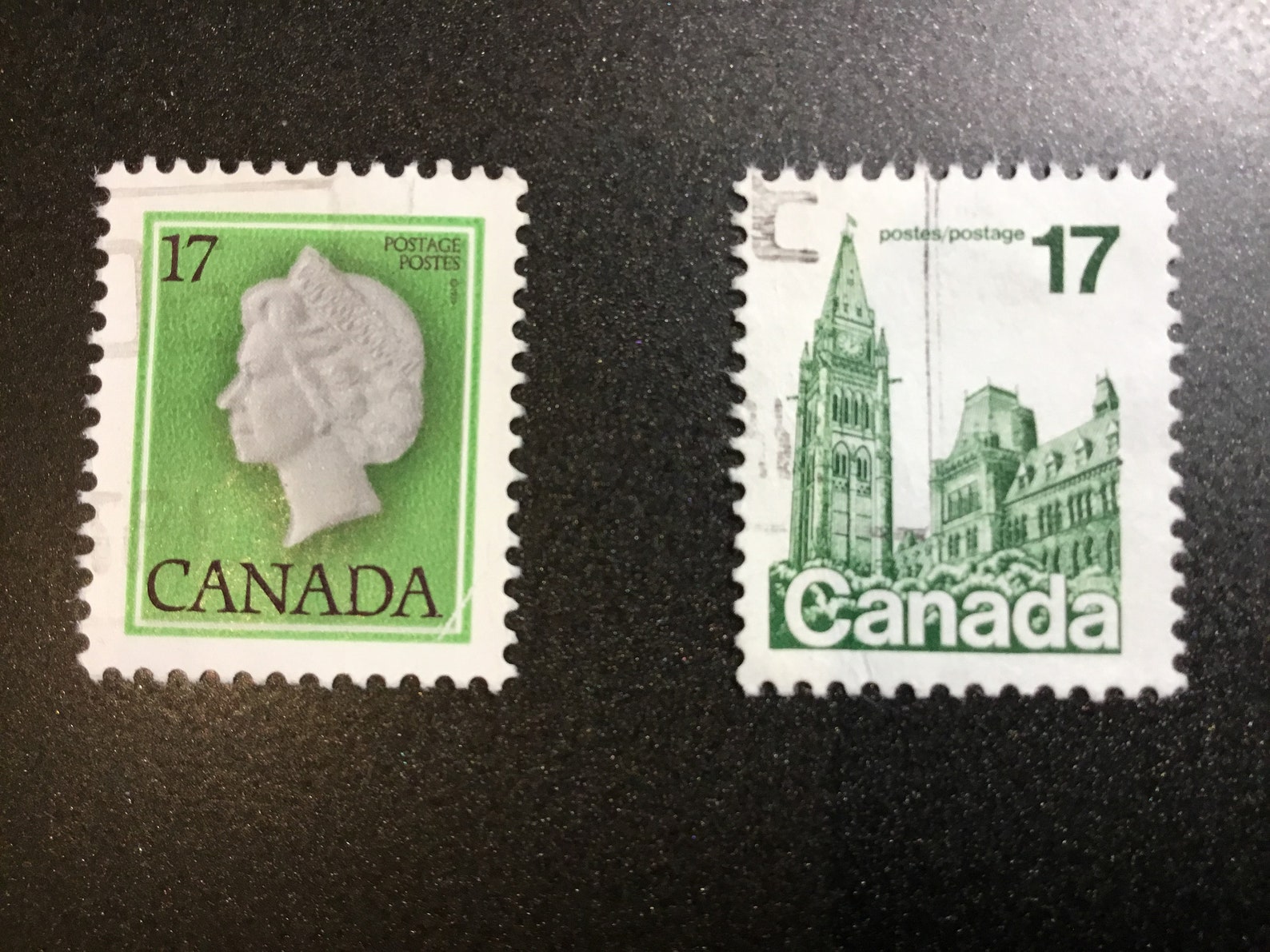 50 Vintage Canada Postage Stamps 25 of each Green Queen & Etsy