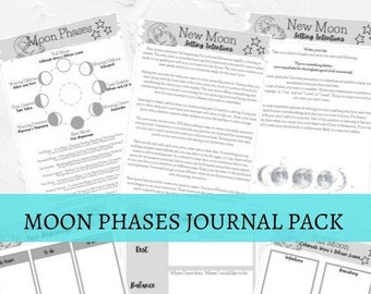 MOON PHASES Journal, Grimoire Printable, Magic Journal