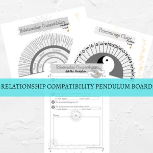 RELATIONSHIP COMPATIBILITY PENDULUM Board, Dowsing Chart, Chakra Balancing