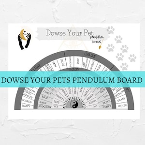 PET PENDULUM BOARD, Dowsing Chart, Energy Healing