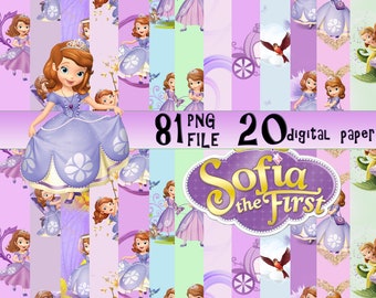 Sofia the first digital paper and clipart,Sofia the first,Sofia the first clipart,princess sofia,Transparent Background