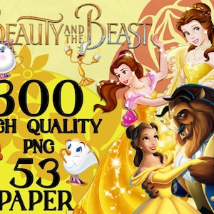La bella y la bestia, clipart de La bella y la bestia, papel de La bella y la bestia, digital de La bella y la bestia, paquete de La bella y la bestia