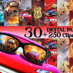 Autos digitales Papier und Clipart, Autos digital, Autos png, Autos ClipArt, Autos Scrapbook, McQueen-Papier, Autos Papier, transparenter Hintergrund, Autos