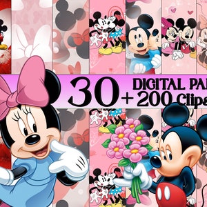 Carta digitale e clipart di Topolino e Minnie, png di Topolino Minnie, clipart di Topolino Minnie, Topolino, Topolino Minnie San Valentino