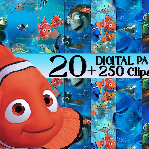 Finding Nemo digital paper and clipart,Dory png,Finding Nemo clipart,Nemo Dory,Finding Nemo digital,Nemo png,Finding Nemo digital