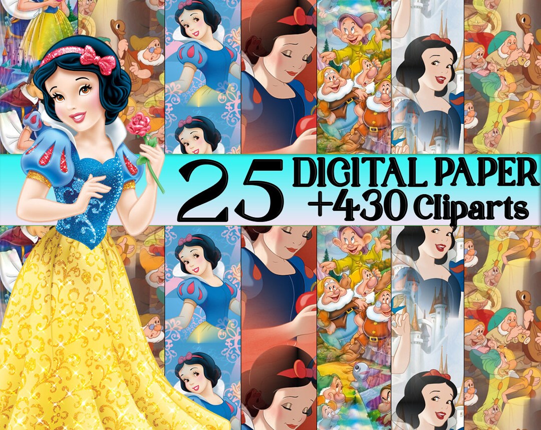 Seamless,snow White Digital Paper and Clipart,snow White Png,snow White