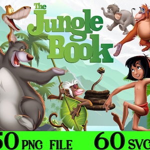 The Jungle Book,Jungle Book svg,Jungle Book clipart,Jungle Book digital,Transparent Background,Mowgli,Baloo,Jungle Book birthday