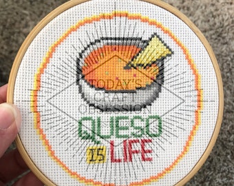 Queso is Life Counted Cross-Stitch - TYLKO WZÓR