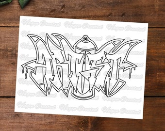 graffiti coloring etsy