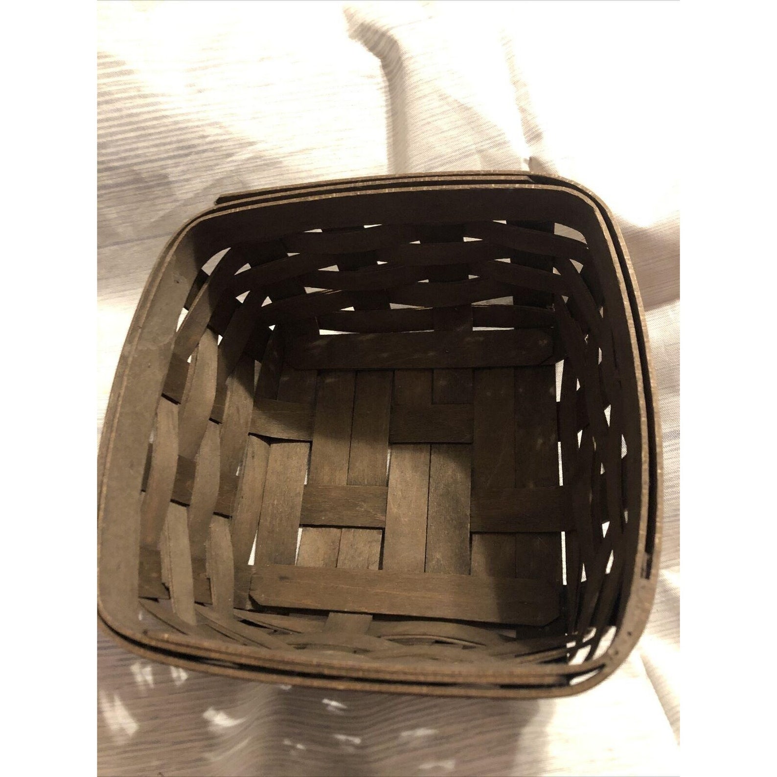 Longaberger Square Dark Stain Basket Etsy