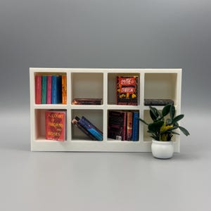 2x4 Mini Bookshelf - 1:12 Scale Dollhouse Furniture - Modern Miniature Book Display - Dollhouse Shelf