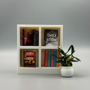 2x2 Mini Bookshelf - 1:12 Scale Dollhouse Furniture - Modern Miniature Book Display - Dollhouse Shelf