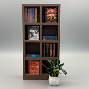 4x2 Mini Bookshelf - 1:12 Scale Dollhouse Furniture - Modern Miniature Book Display - Dollhouse Shelf