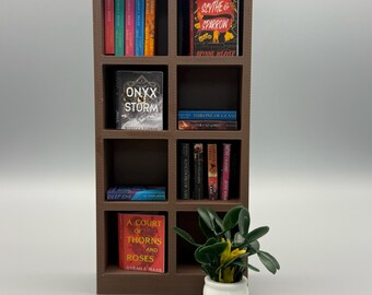 4x2 Mini Bookshelf - 1:12 Scale Dollhouse Furniture - Modern Miniature Book Display - Dollhouse Shelf