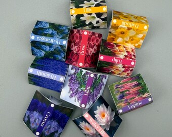 1:12 Scale Flower Minibook Series | Spring Dollhouse Accessories | Tiny Book Set