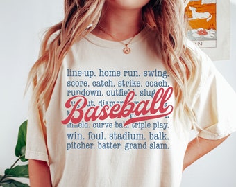 Chemise de baseball Comfort Colors®, chemise de baseball rétro, maman de baseball, t-shirt de baseball Game Day, chemises de baseball pour femme, cadeau baseball