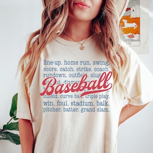 Camicia da baseball Comfort Colors®, camicia da baseball retrò, mamma del baseball, maglietta da baseball per il giorno della partita, magliette da baseball da donna, regalo di baseball