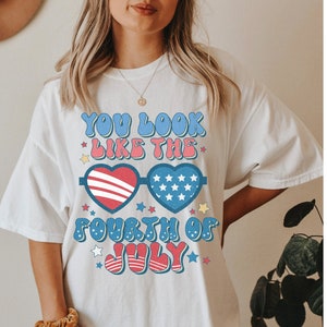 Comfort Colors® Retro 4th Of July Shirt, Funny Fourth Of July Shirt, Womens 4th of July Tee, America Patriotic Shirt, Independence Day Shirt