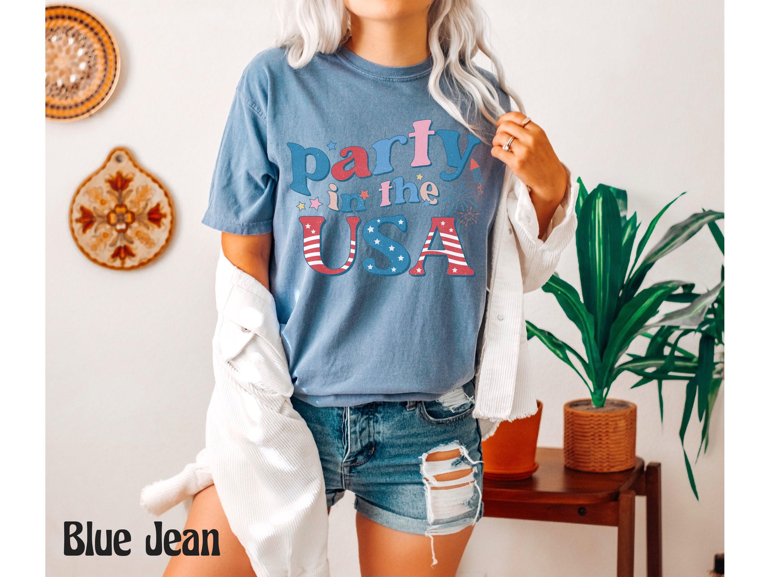 Comfort Colors® Party in the USA Peace 4th of July Shirt - Etsy