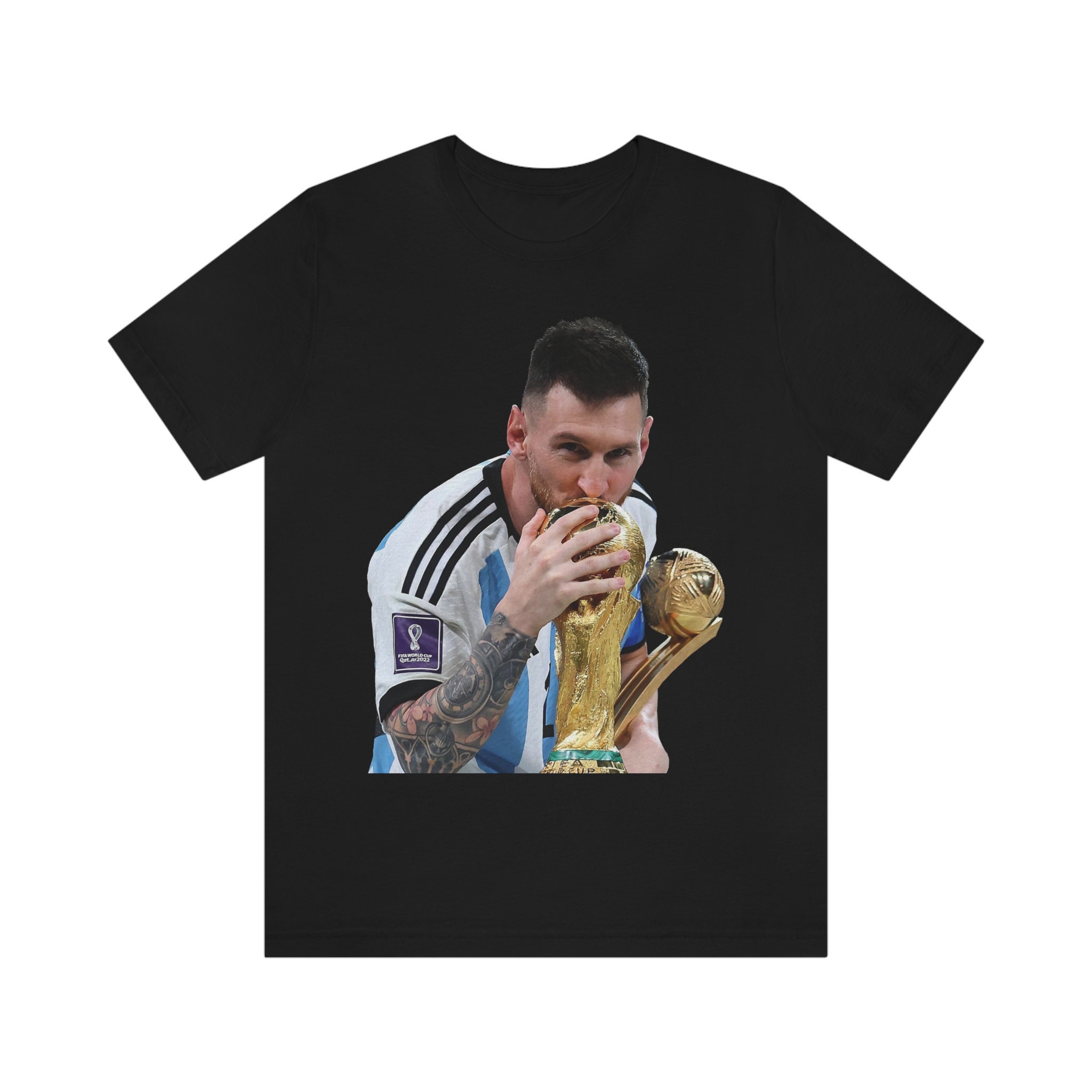 Messi Kissing World Cup Trophy Shirt, Messi Shirt, Argentina Shirt, Football T-Shirt