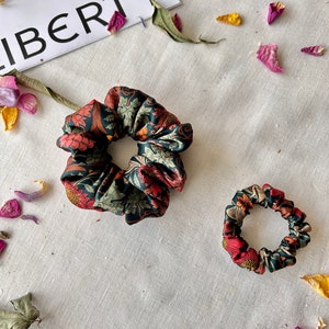 Liberty of London 100% Pure Silk Scrunchie handmade in UK, Hair accessories, hair Ties, Hair Elastic.Christmas present with gift warp