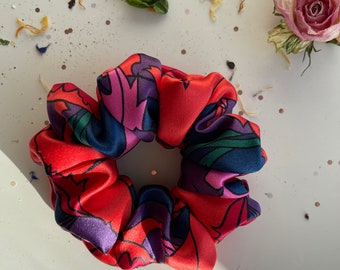 Women's Hair Scrunchie ,Liberty of London 100% pure silk satin Eustacia Duchesse scrunchie handmade in UK