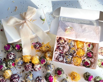 Beautiful Organic Botanical Bath Truffle Soap Melts with Gift Box