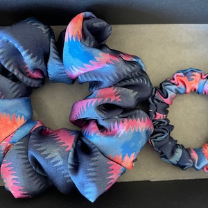 Women&#39;s Hair Scrunchie ,Liberty of London Belgravia pure silk Scrunchies handmade in UK wedding gift Holiday accessories