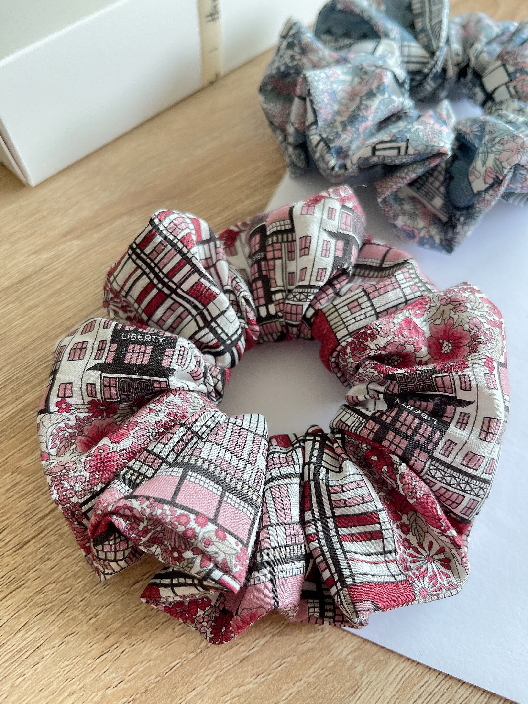 Accessories Hair Accessories Ties & Elastics Liberty London flagship store Tudor Belle Cotton hair scrunchies Set of Two Handmade In UK Hair tie Christmas Gift Birthday Gift 
