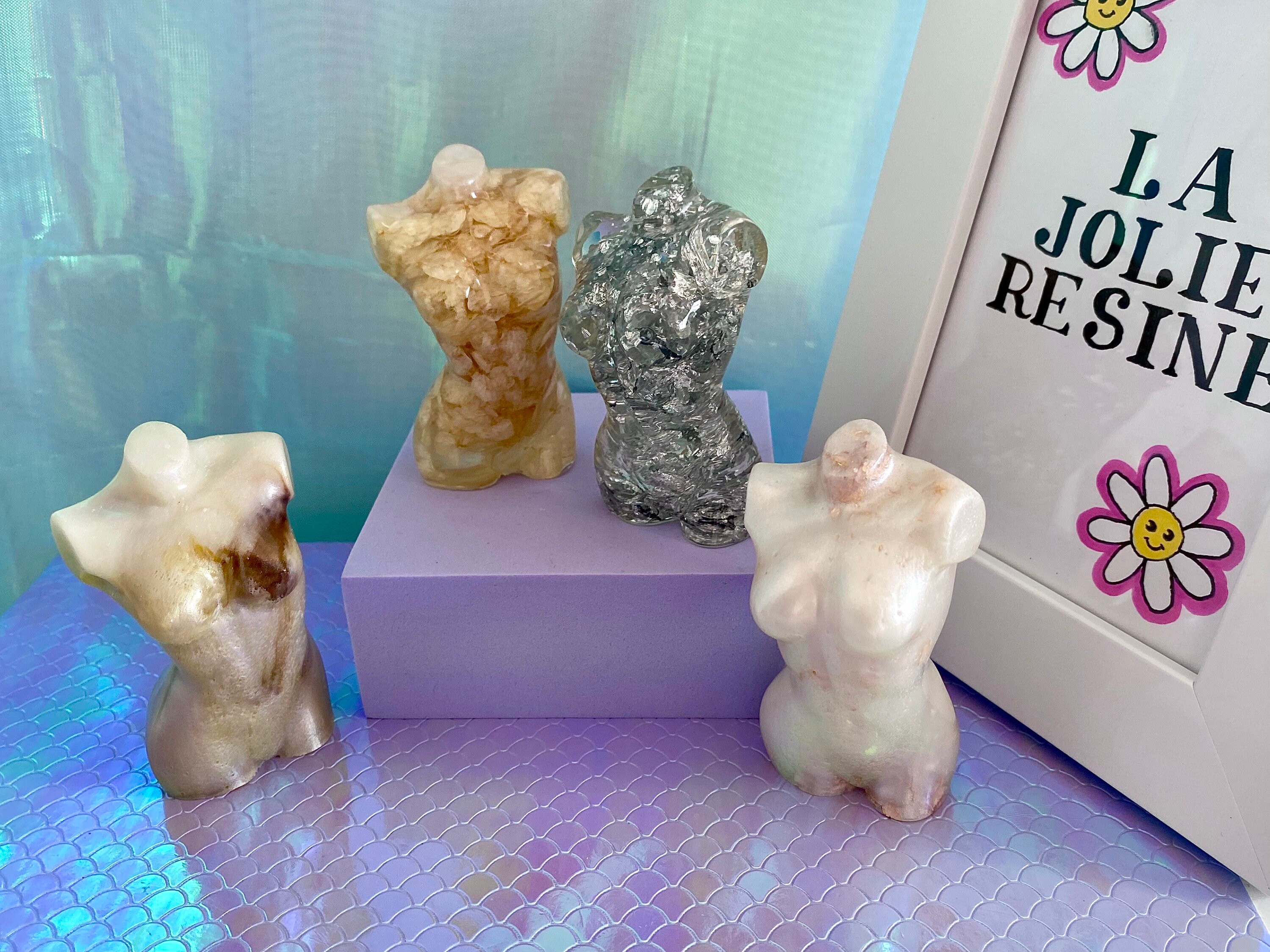 Bustes Statuettes Silhouettes Femmes Déesses Feuilles d'or Décoration