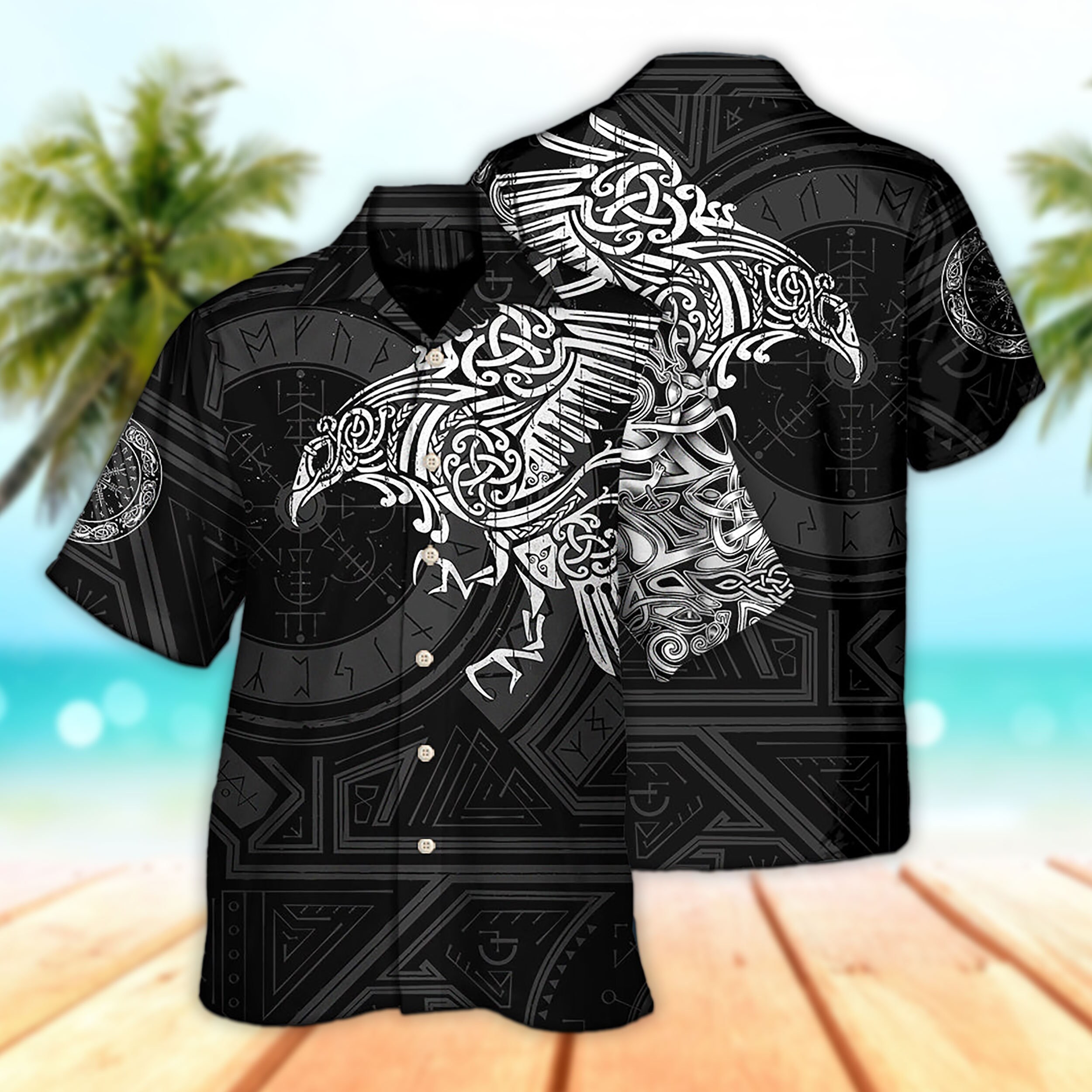 Discover Unisex Viking Valhalla The Ravens Hawaiian Shirt