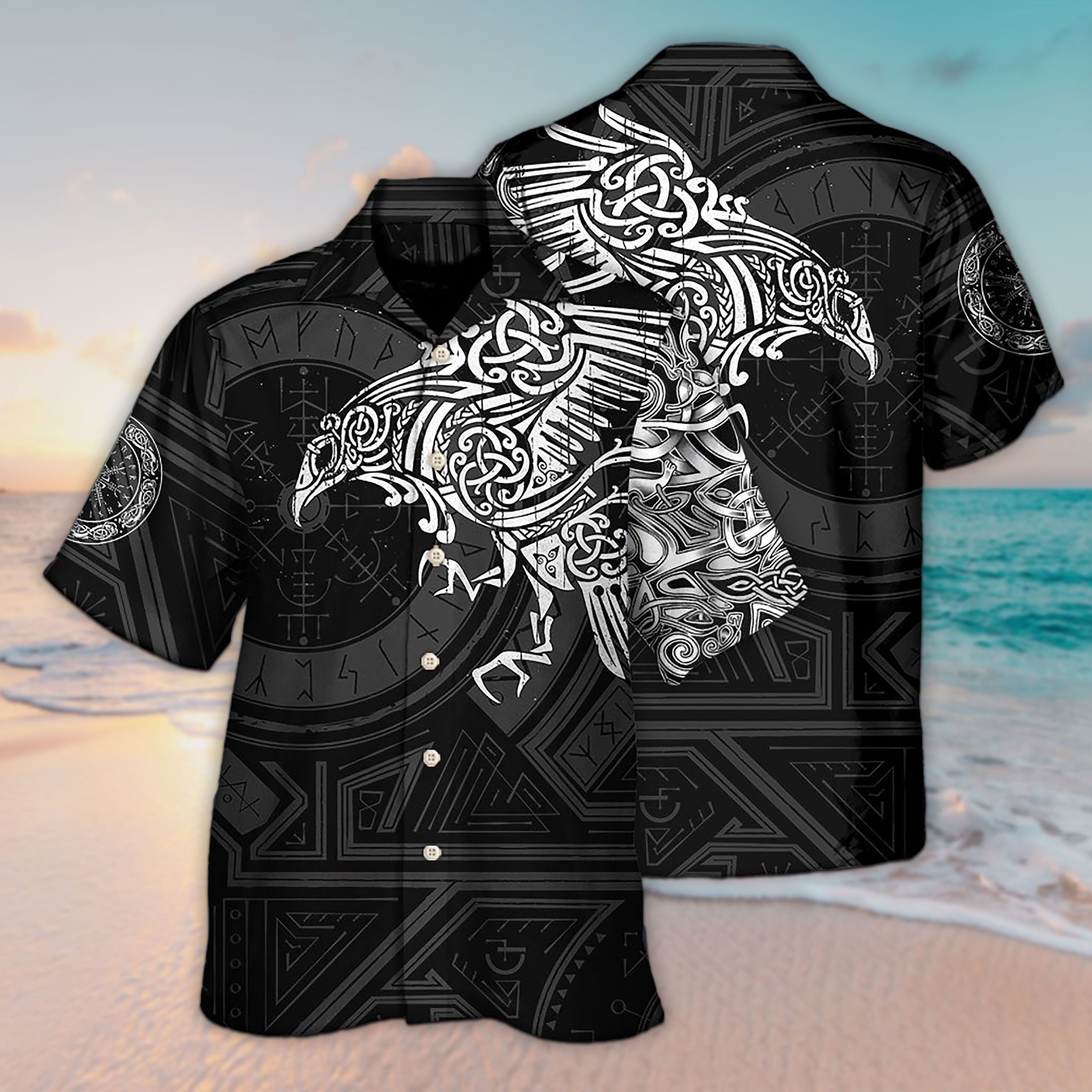 Discover Unisex Viking Valhalla The Ravens Hawaiian Shirt