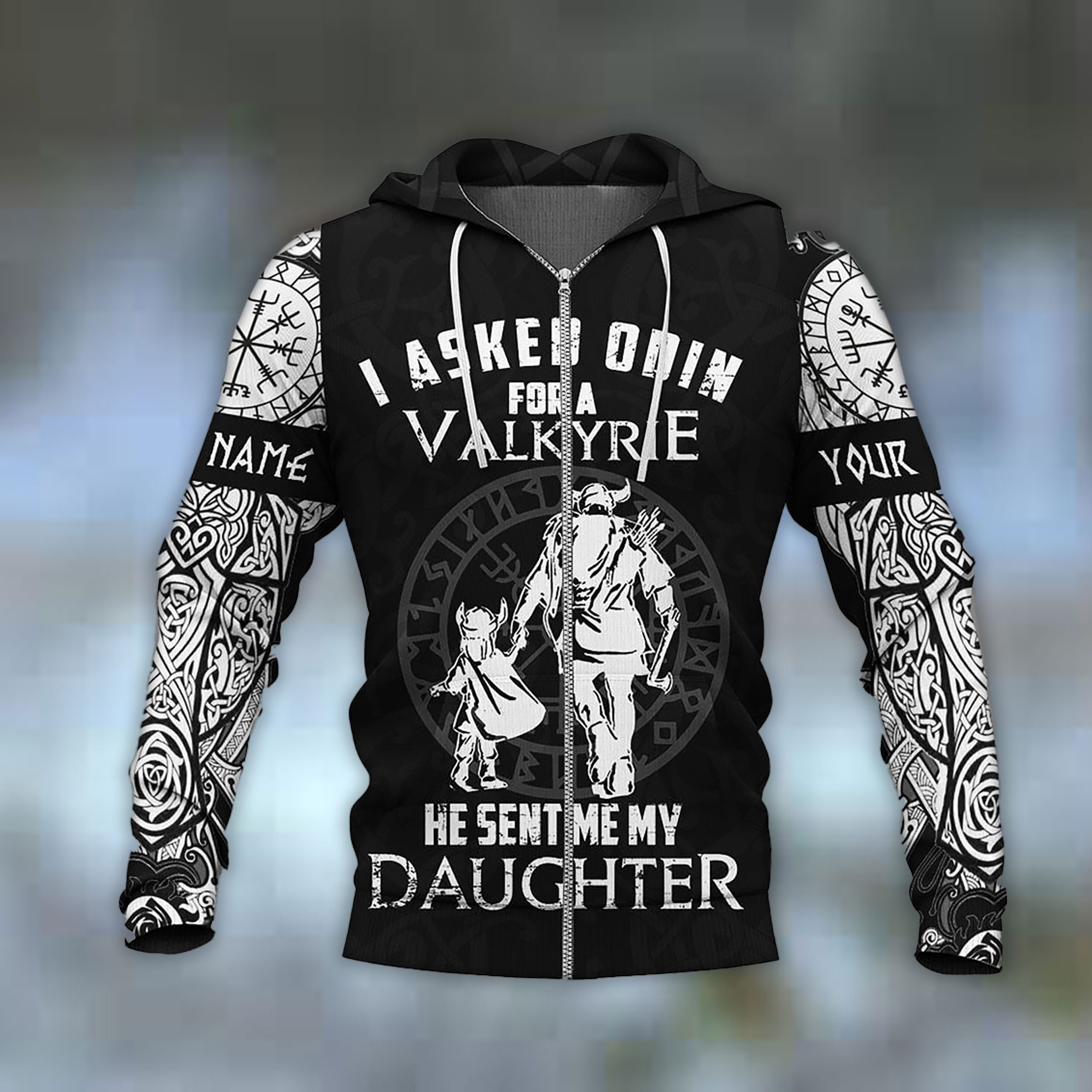 Discover 3D Viking Zip Hoodie Hoodie for Men and Women Viking Odin