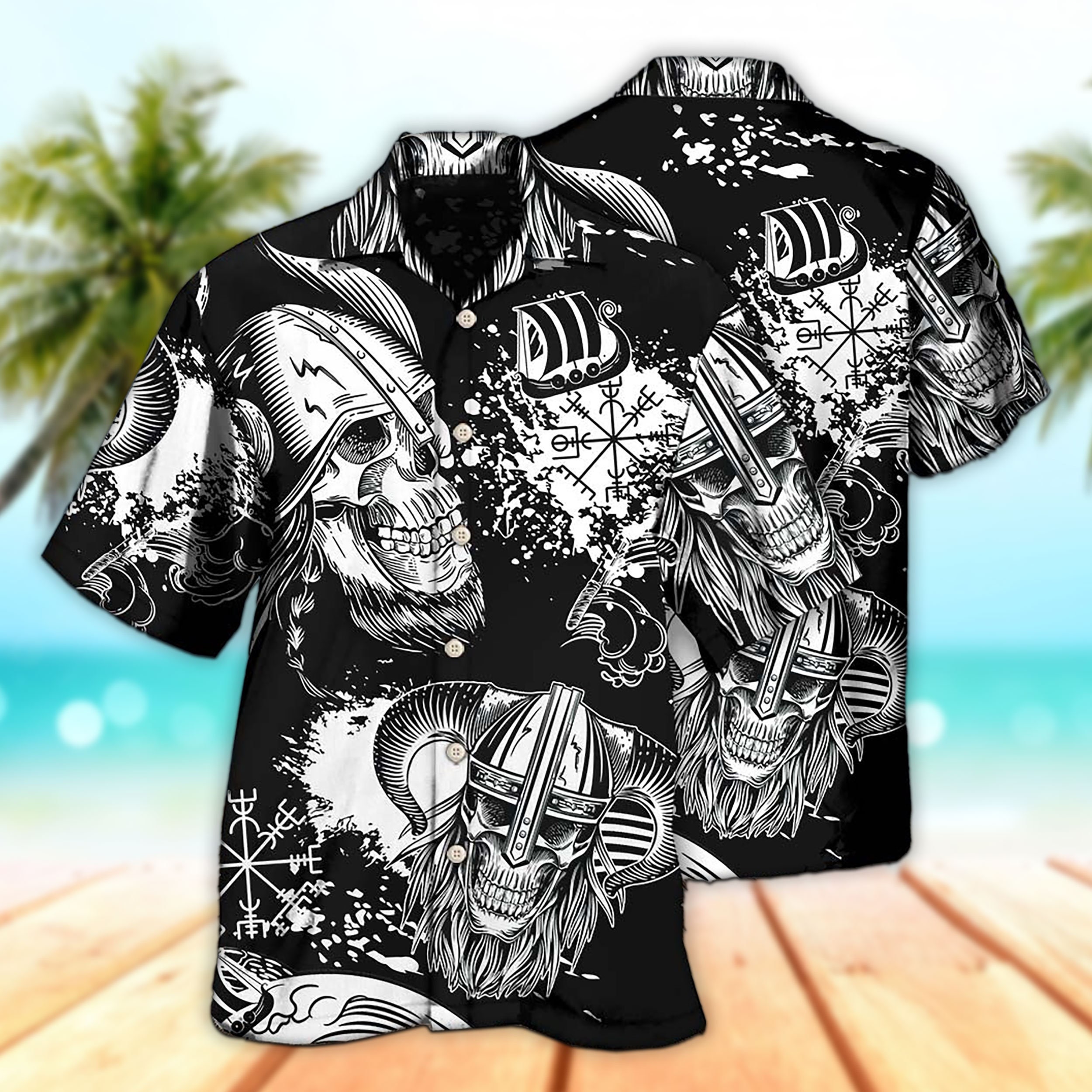 Unisex Viking Victory Life Black Style Hawaiian Shirt